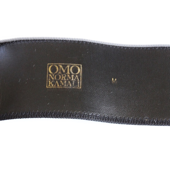 Vintage Norma Kamali OMO Cow Print Wide Belt Black White Faux Fur Leather 90s main image 2